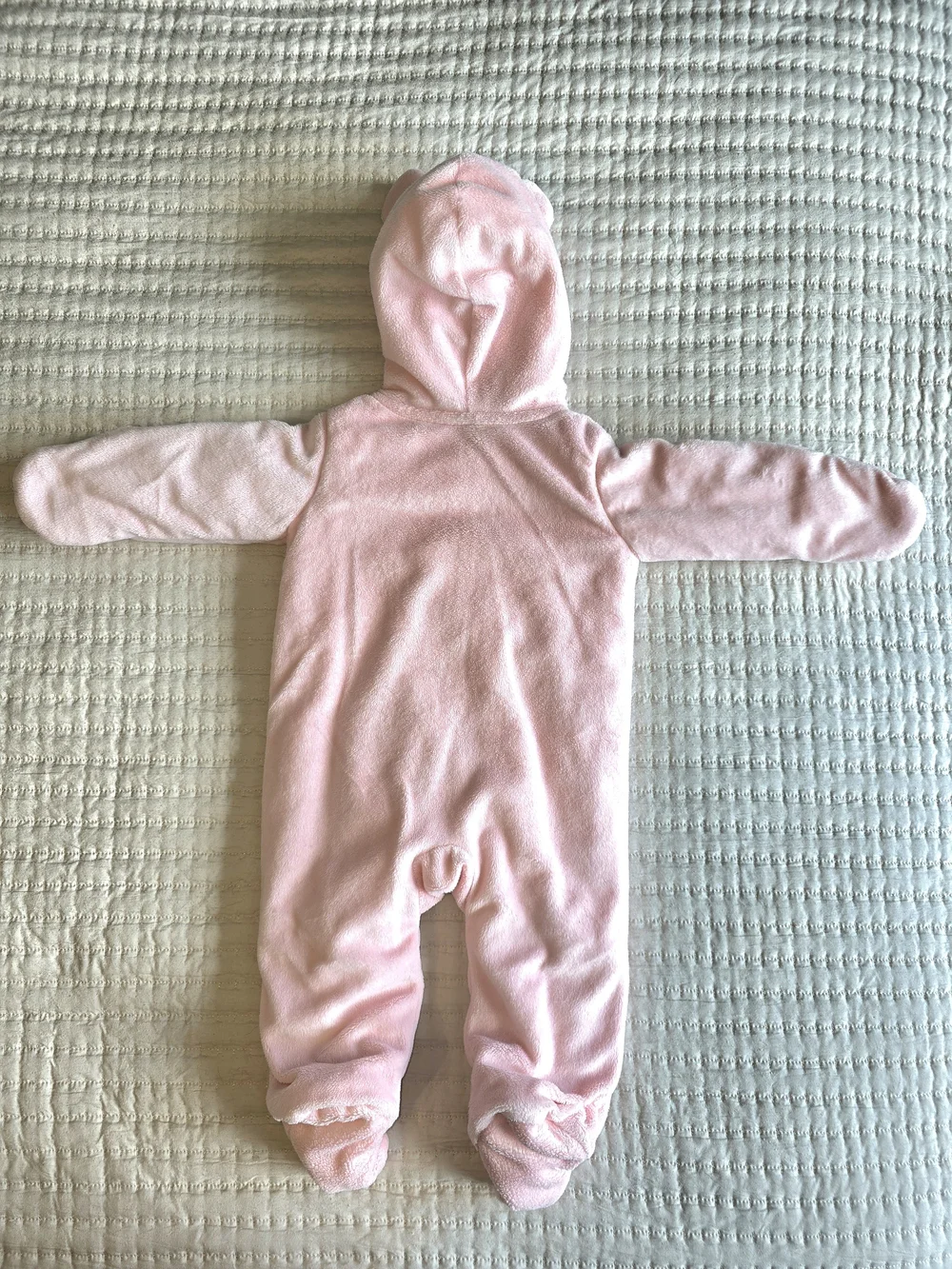 Carter's Light Pink Hooded Footed Baby Bear One-Piece Bunting